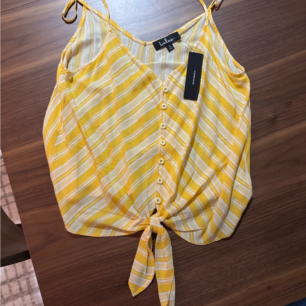 Lulu's Yellow and White Striped Blouse